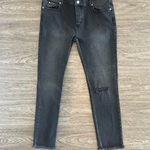 Bolongaro Trevor raw edge ripped skinny fit jeans